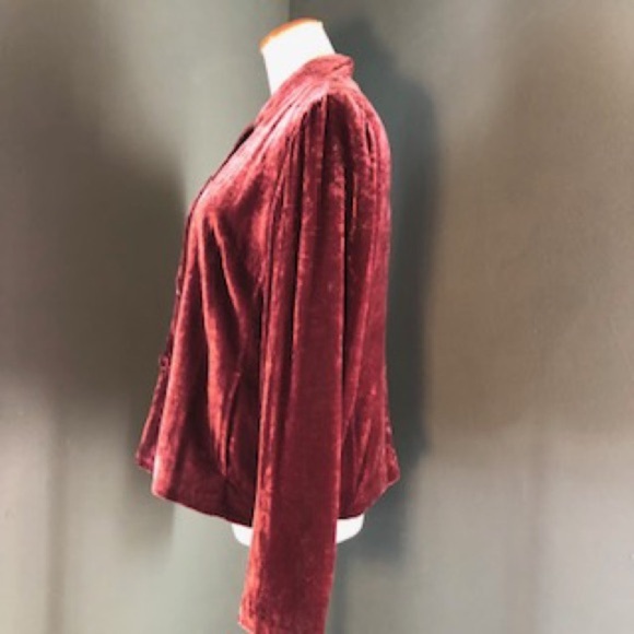 J.Jill Double breasted soft velour jacket silk blend - Picture 4 of 6